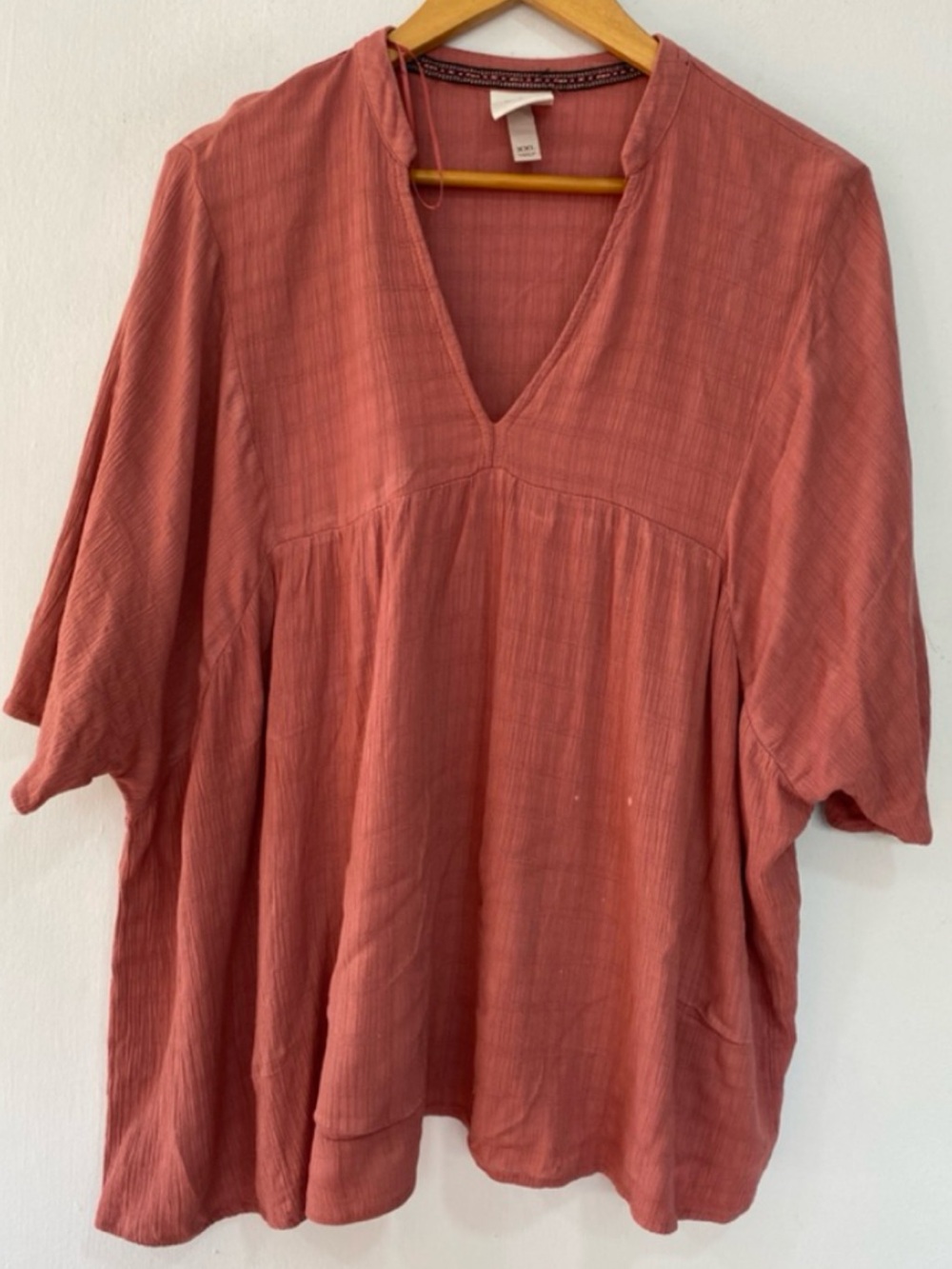 V-Neck Tunic Top in Dusty Rose